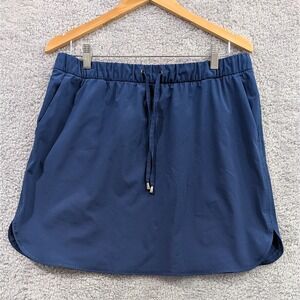 Reel Legends Skirt Blue Women's Large Pockets Pull On Drawstring Short